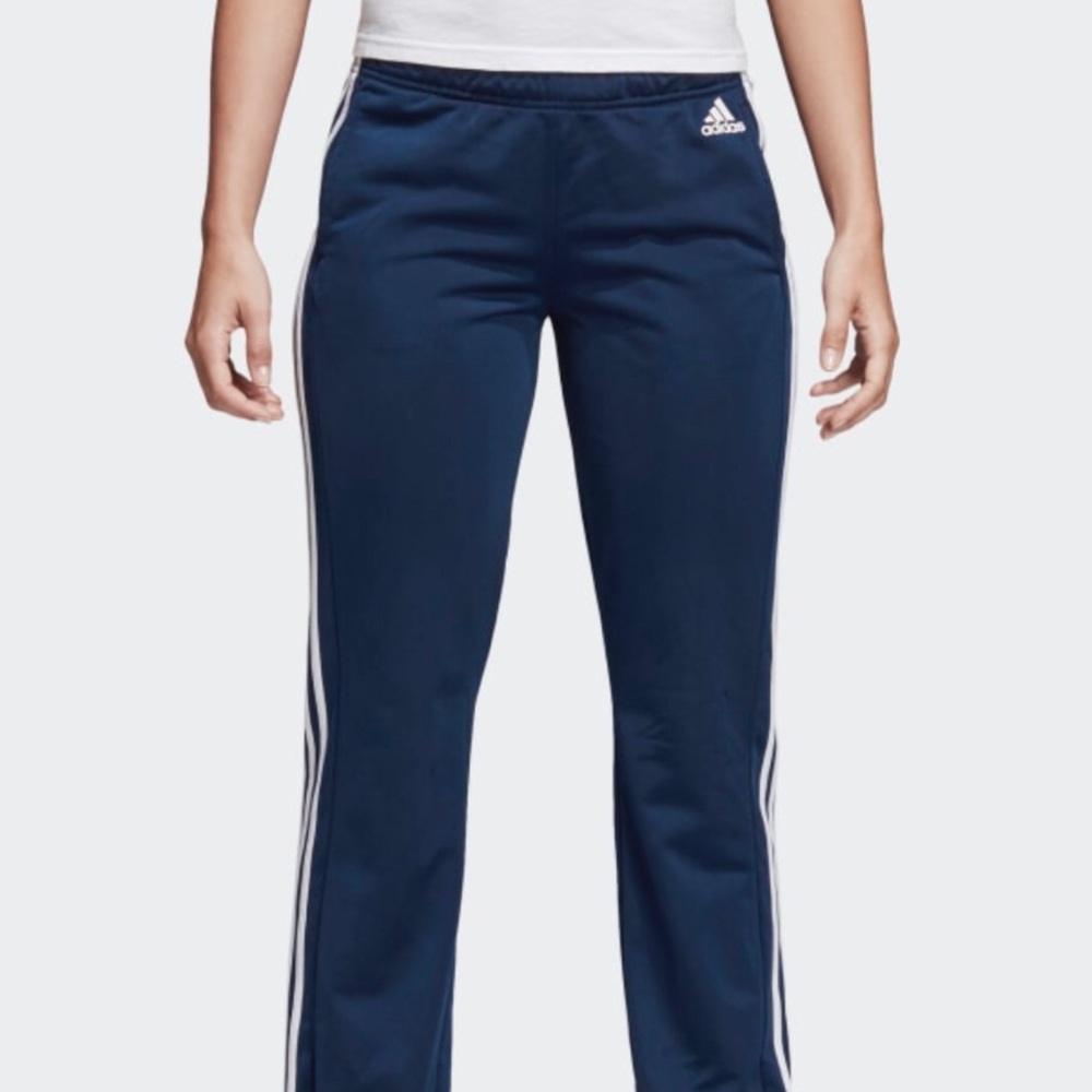 Navy white Adidas sweat pants normal length